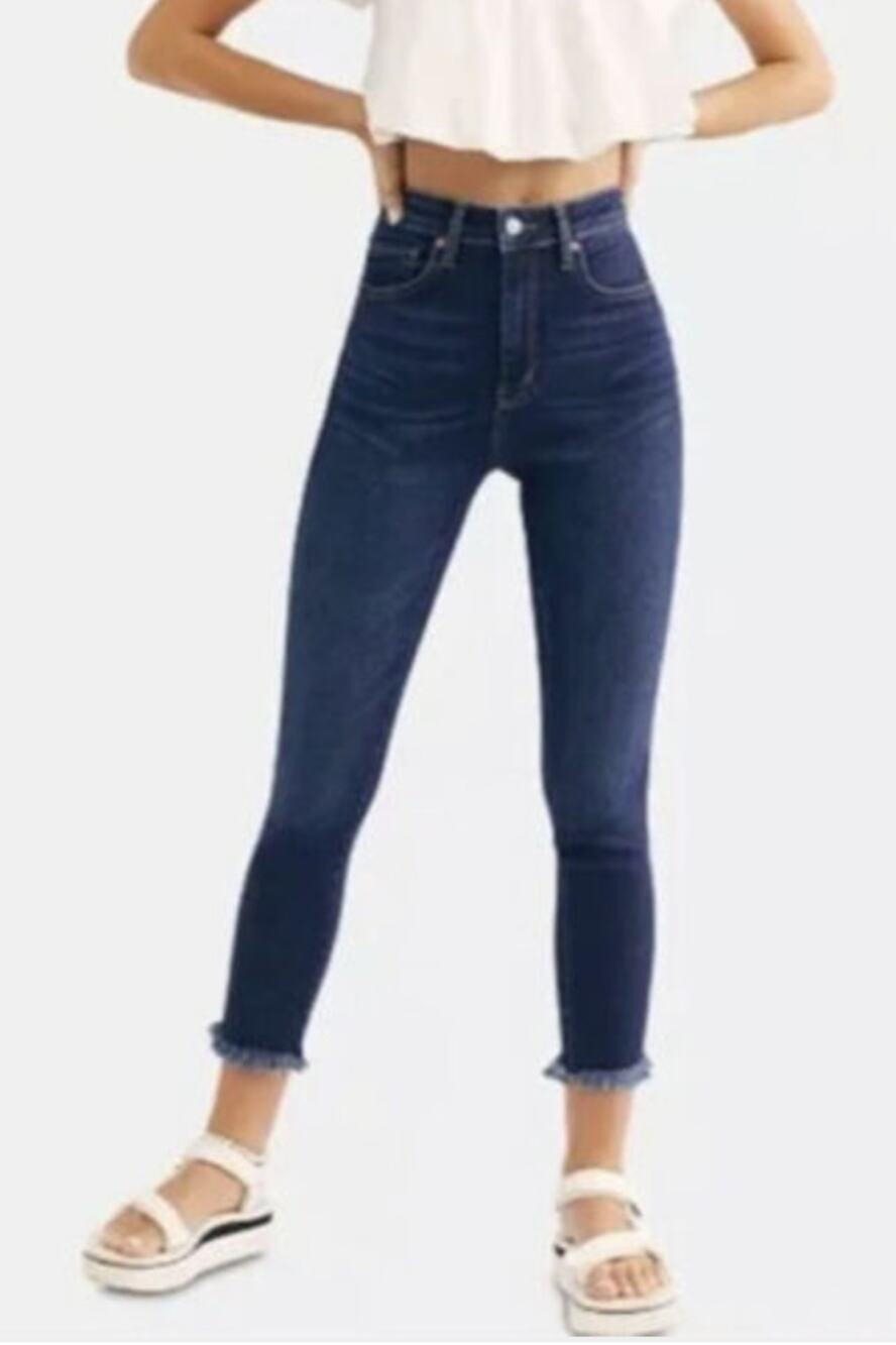 We The Free Raw High-Rise Jegging Jeans Free People Womens Size 25 Deep Indigo